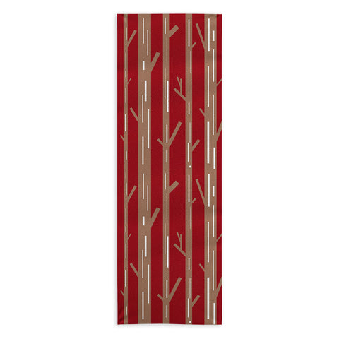 Lisa Argyropoulos Modern Trees Red Yoga Towel
