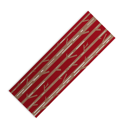 Lisa Argyropoulos Modern Trees Red Yoga Mat