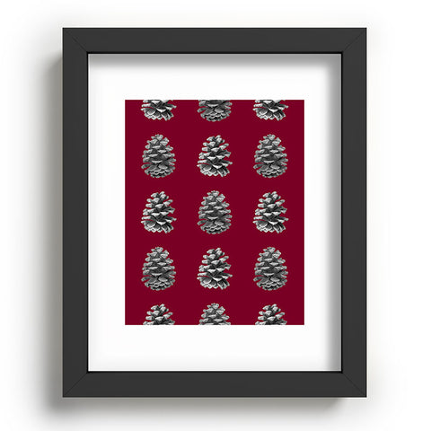 Lisa Argyropoulos Monochrome Pine Cones and Red Recessed Framing Rectangle