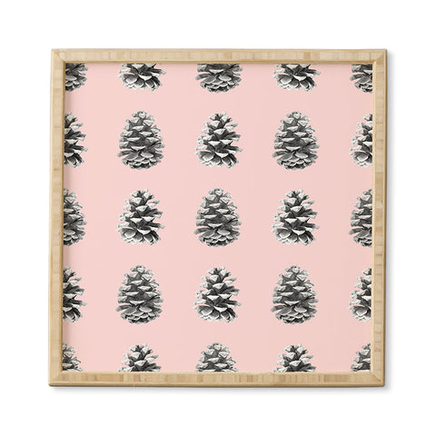 Lisa Argyropoulos Monochrome Pine Cones Blushed Kiss Framed Wall Art