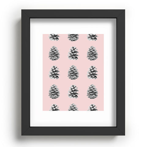 Lisa Argyropoulos Monochrome Pine Cones Blushed Kiss Recessed Framing Rectangle