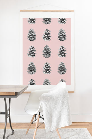 Lisa Argyropoulos Monochrome Pine Cones Blushed Kiss Art Print And Hanger