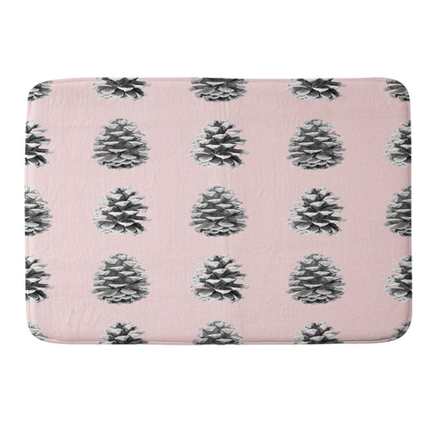 Lisa Argyropoulos Monochrome Pine Cones Blushed Kiss Memory Foam Bath Mat
