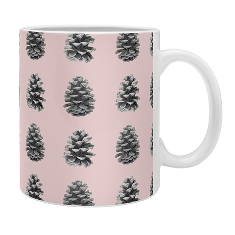 Lisa Argyropoulos Monochrome Pine Cones Blushed Kiss Coffee Mug
