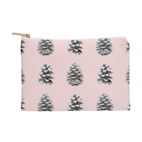 Lisa Argyropoulos Monochrome Pine Cones Blushed Kiss Pouch