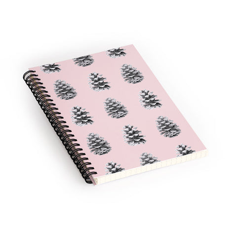 Lisa Argyropoulos Monochrome Pine Cones Blushed Kiss Spiral Notebook