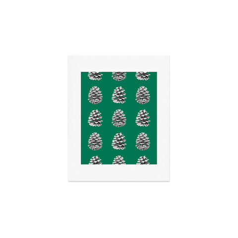 Lisa Argyropoulos Monochrome Pine Cones Green Art Print
