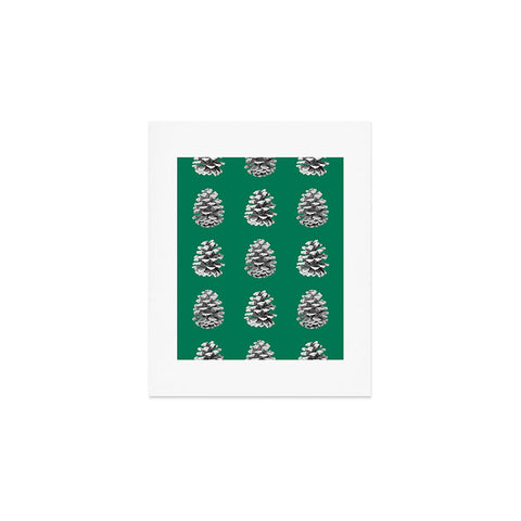 Lisa Argyropoulos Monochrome Pine Cones Green Art Print