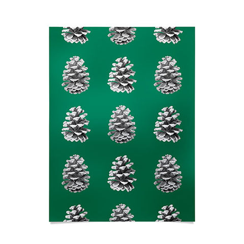 Lisa Argyropoulos Monochrome Pine Cones Green Poster