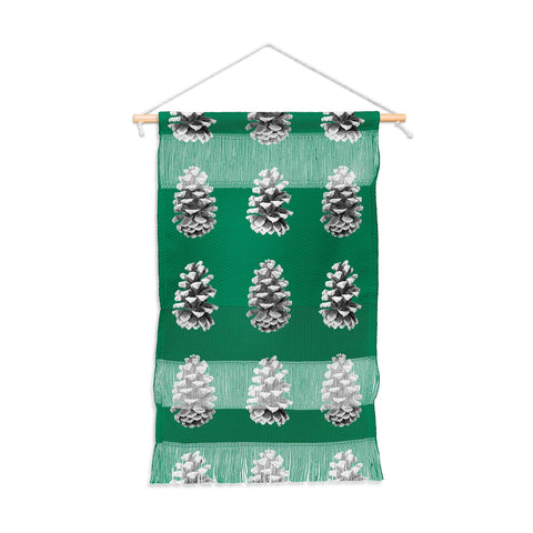 Lisa Argyropoulos Monochrome Pine Cones Green Wall Hanging Portrait
