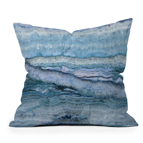 Lisa Argyropoulos Mystic Stone Aqua Blue Throw Pillow