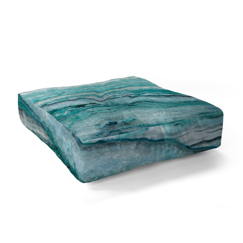Lisa Argyropoulos Mystic Stone Aqua Teal Floor Pillow Square