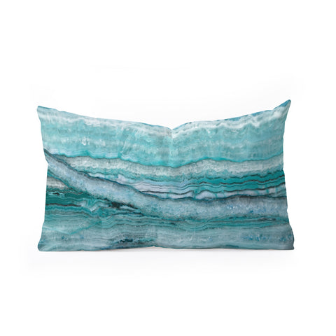 Lisa Argyropoulos Mystic Stone Aqua Teal Oblong Throw Pillow