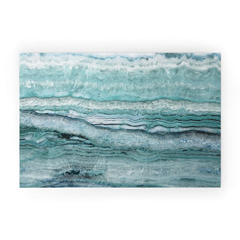 Lisa Argyropoulos Mystic Stone Aqua Teal Welcome Mat