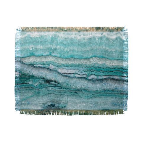 Lisa Argyropoulos Mystic Stone Aqua Teal Throw Blanket
