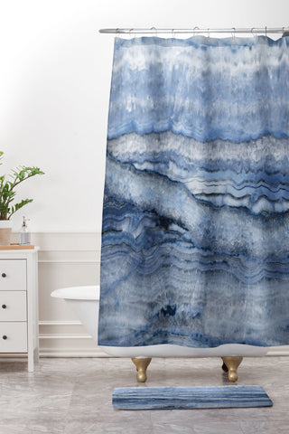 Lisa Argyropoulos Mystic Stone Denim Shower Curtain And Mat