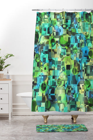Lisa Argyropoulos Ocean Geo Shower Curtain And Mat