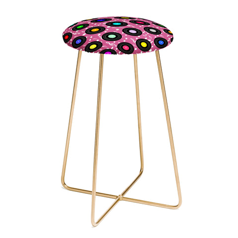Lisa Argyropoulos Old School Music Pink Counter Stool