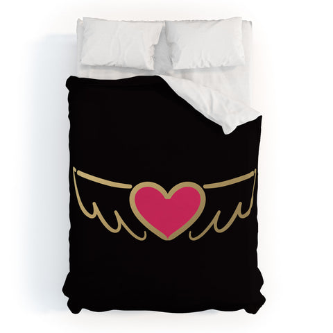 Lisa Argyropoulos On Golden Wings of Love Duvet Cover