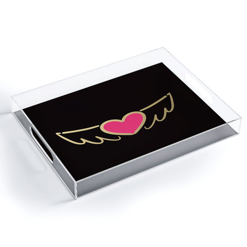 Lisa Argyropoulos On Golden Wings of Love Acrylic Tray