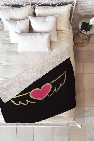 Lisa Argyropoulos On Golden Wings of Love Fleece Throw Blanket