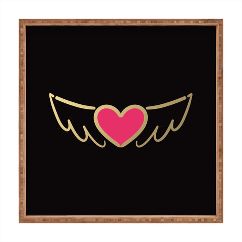 Lisa Argyropoulos On Golden Wings of Love Square Tray