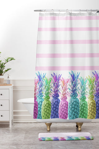 Lisa Argyropoulos Pastel Jungle Shower Curtain And Mat