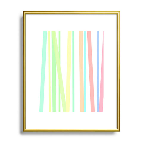 Lisa Argyropoulos Pastel Rainbow Stripes Metal Framed Art Print