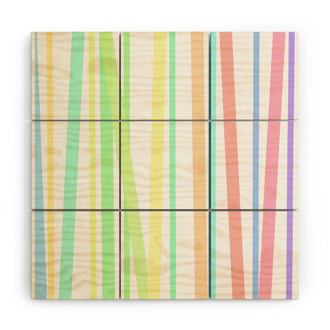 Lisa Argyropoulos Pastel Rainbow Stripes Wood Wall Mural