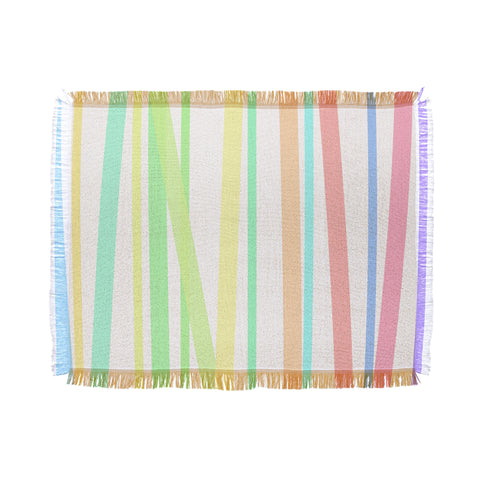 Lisa Argyropoulos Pastel Rainbow Stripes Throw Blanket