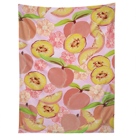 Lisa Argyropoulos Peaches On Pink Tapestry