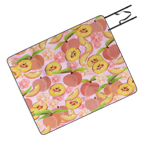 Lisa Argyropoulos Peaches On Pink Picnic Blanket
