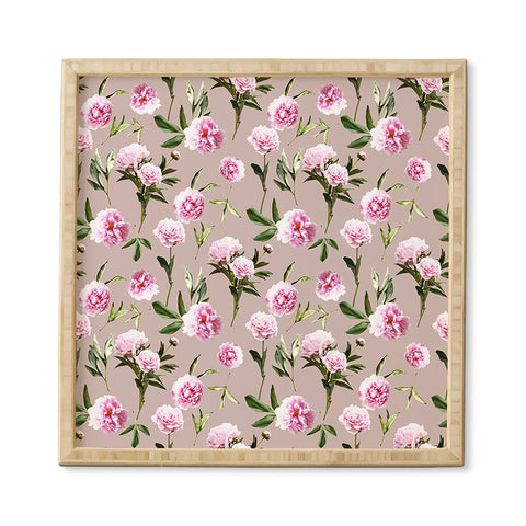 Lisa Argyropoulos Peonies in Her Dreams Mocha Framed Wall Art