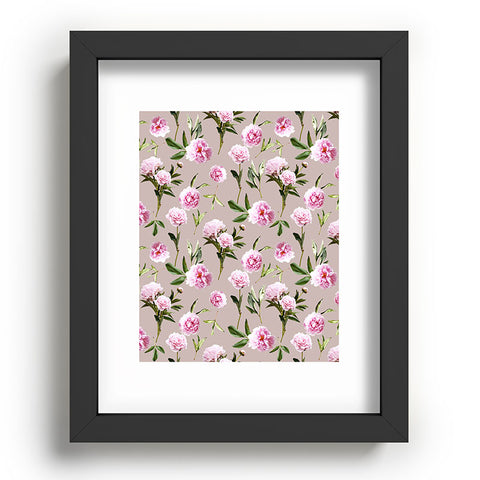 Lisa Argyropoulos Peonies in Her Dreams Mocha Recessed Framing Rectangle