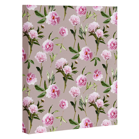 Lisa Argyropoulos Peonies in Her Dreams Mocha Art Canvas