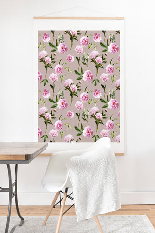 Lisa Argyropoulos Peonies in Her Dreams Mocha Art Print And Hanger