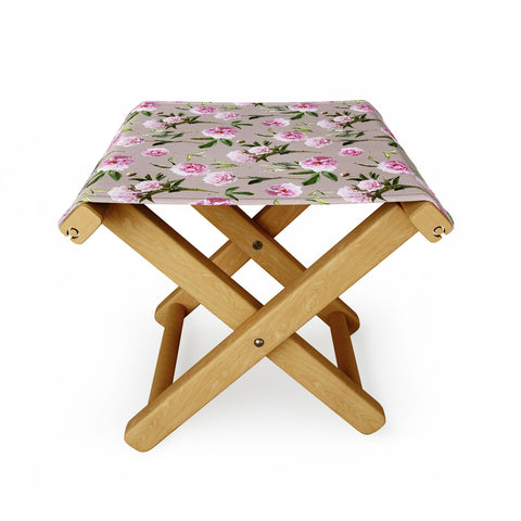 Lisa Argyropoulos Peonies in Her Dreams Mocha Folding Stool