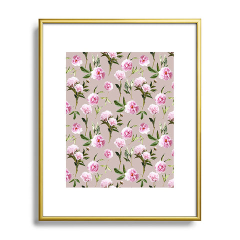 Lisa Argyropoulos Peonies in Her Dreams Mocha Metal Framed Art Print