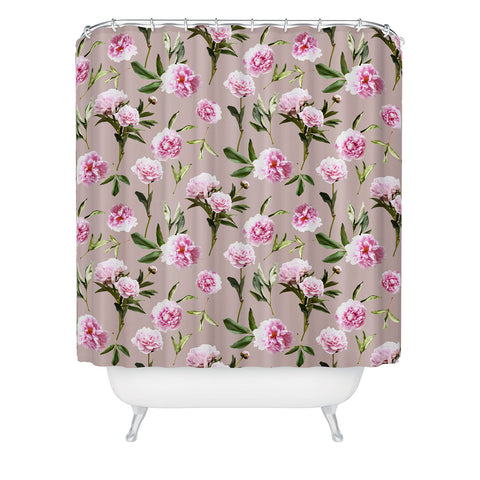 Lisa Argyropoulos Peonies in Her Dreams Mocha Shower Curtain