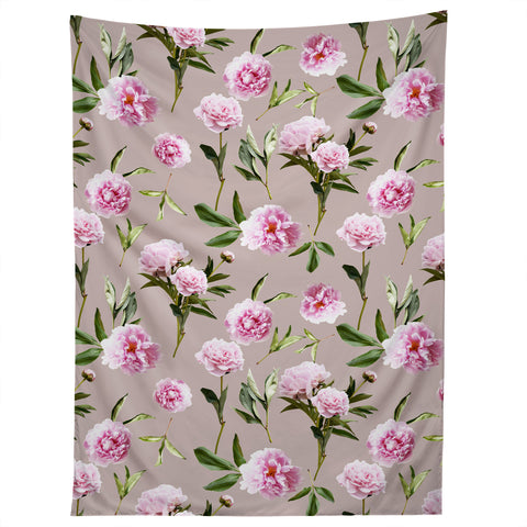 Lisa Argyropoulos Peonies in Her Dreams Mocha Tapestry