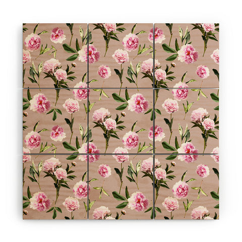 Lisa Argyropoulos Peonies in Her Dreams Mocha Wood Wall Mural
