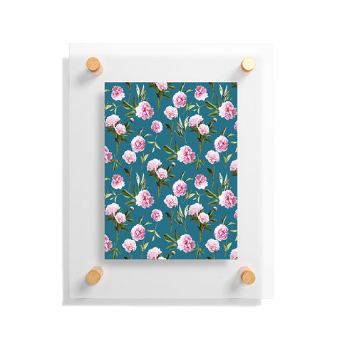 Lisa Argyropoulos Peonies in Her Dreams Teal Floating Acrylic Print