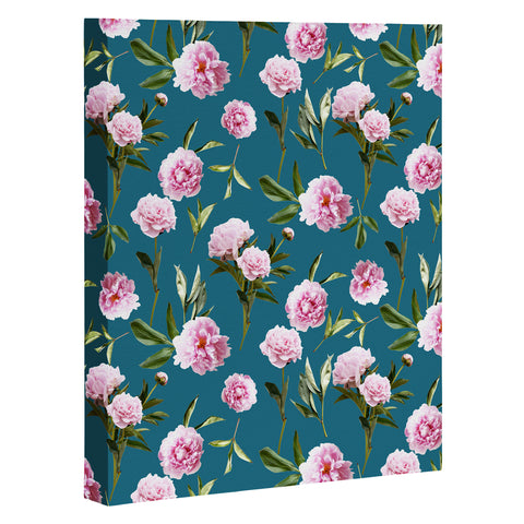 Lisa Argyropoulos Peonies in Her Dreams Teal Art Canvas