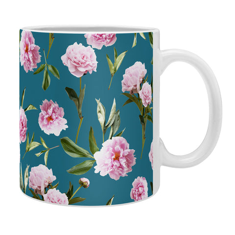 Lisa Argyropoulos Peonies in Her Dreams Teal Coffee Mug