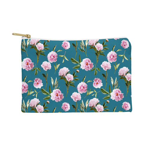 Lisa Argyropoulos Peonies in Her Dreams Teal Pouch