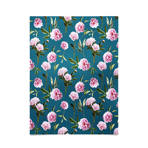 Lisa Argyropoulos Peonies in Her Dreams Teal Poster