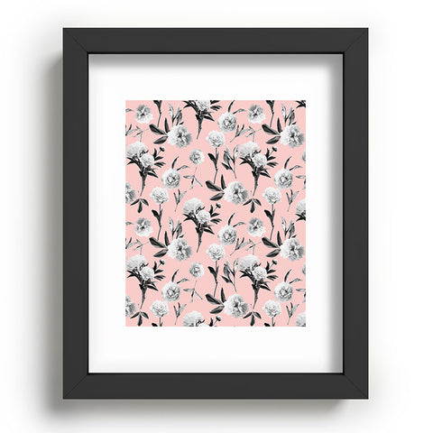 Lisa Argyropoulos Peonies Mono Blush Recessed Framing Rectangle
