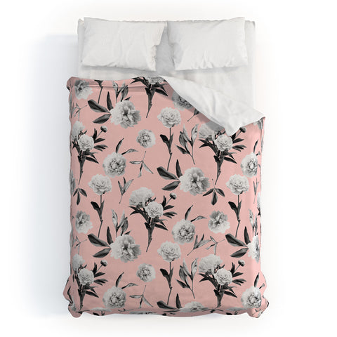 Lisa Argyropoulos Peonies Mono Blush Duvet Cover