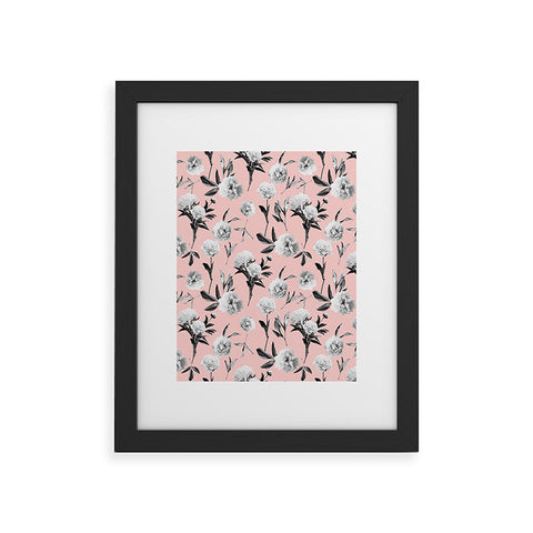 Lisa Argyropoulos Peonies Mono Blush Framed Art Print