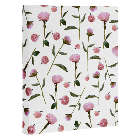 Lisa Argyropoulos Peonies on White Art Canvas